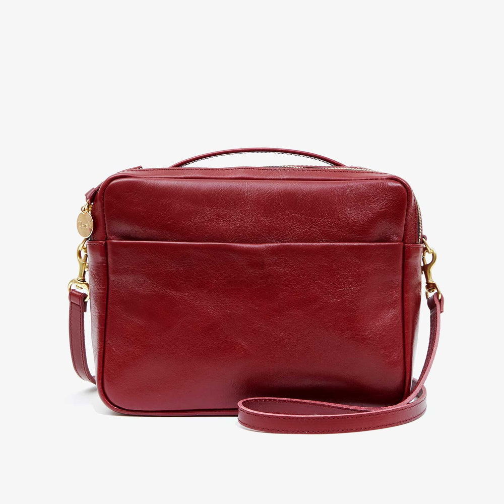 Clare V. Mirabel Crossbody in the color Oxblood Rustic