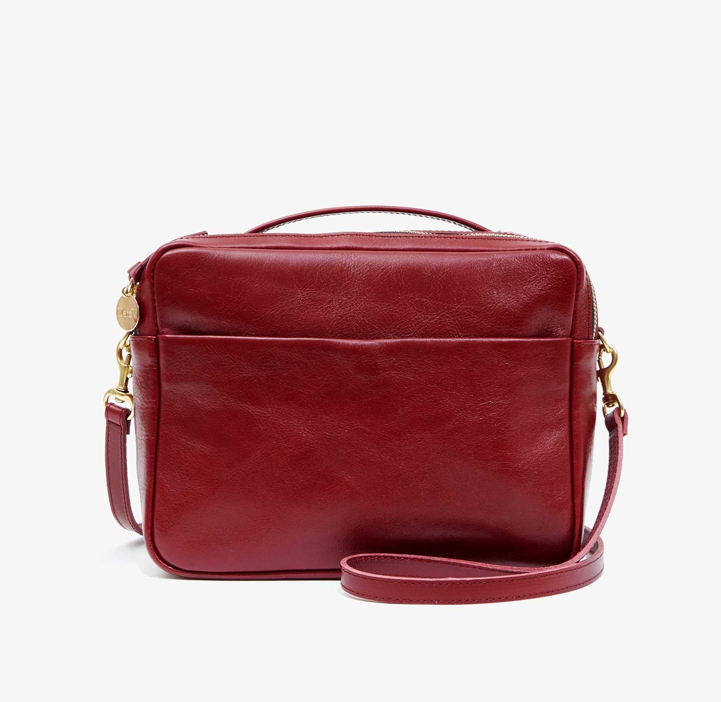 Clare V. Mirabel Crossbody in the color Oxblood Rustic