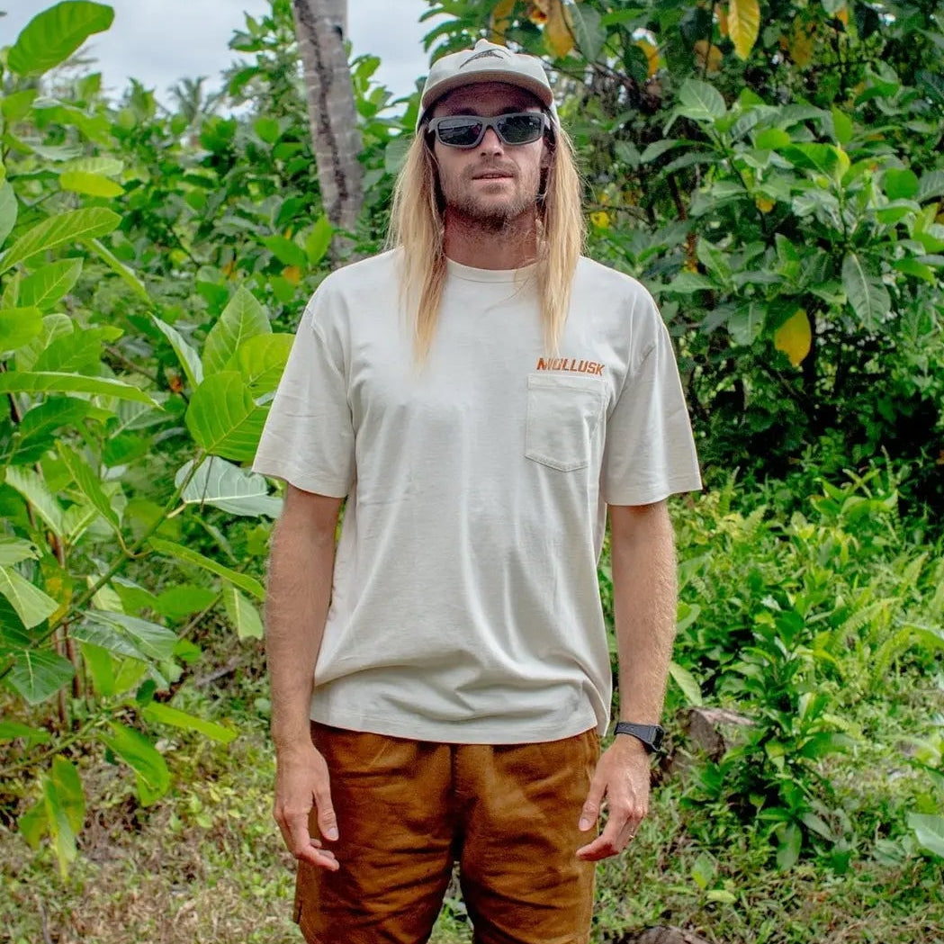 Mollusk Chinook Men's Short Sleeve Pocket Tee in Antique White