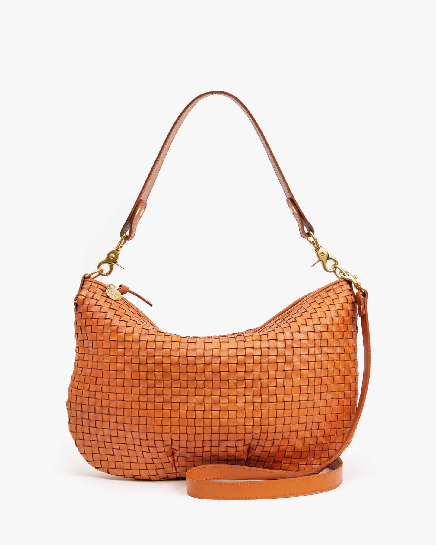 Shop the Natural Woven Checker Moyen Messenger by Clare V. at Harbour Thread
