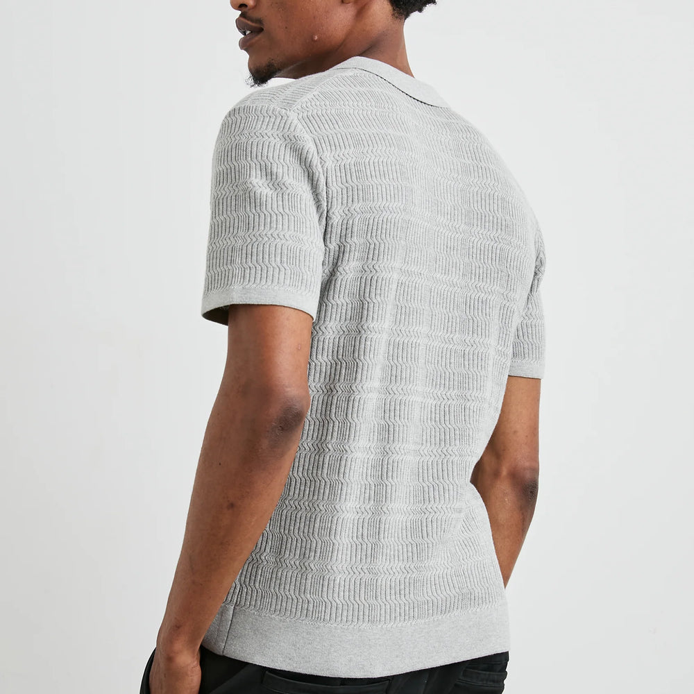 The Nathan knit polo shirt by Rails offers subtle texture and year-round wear