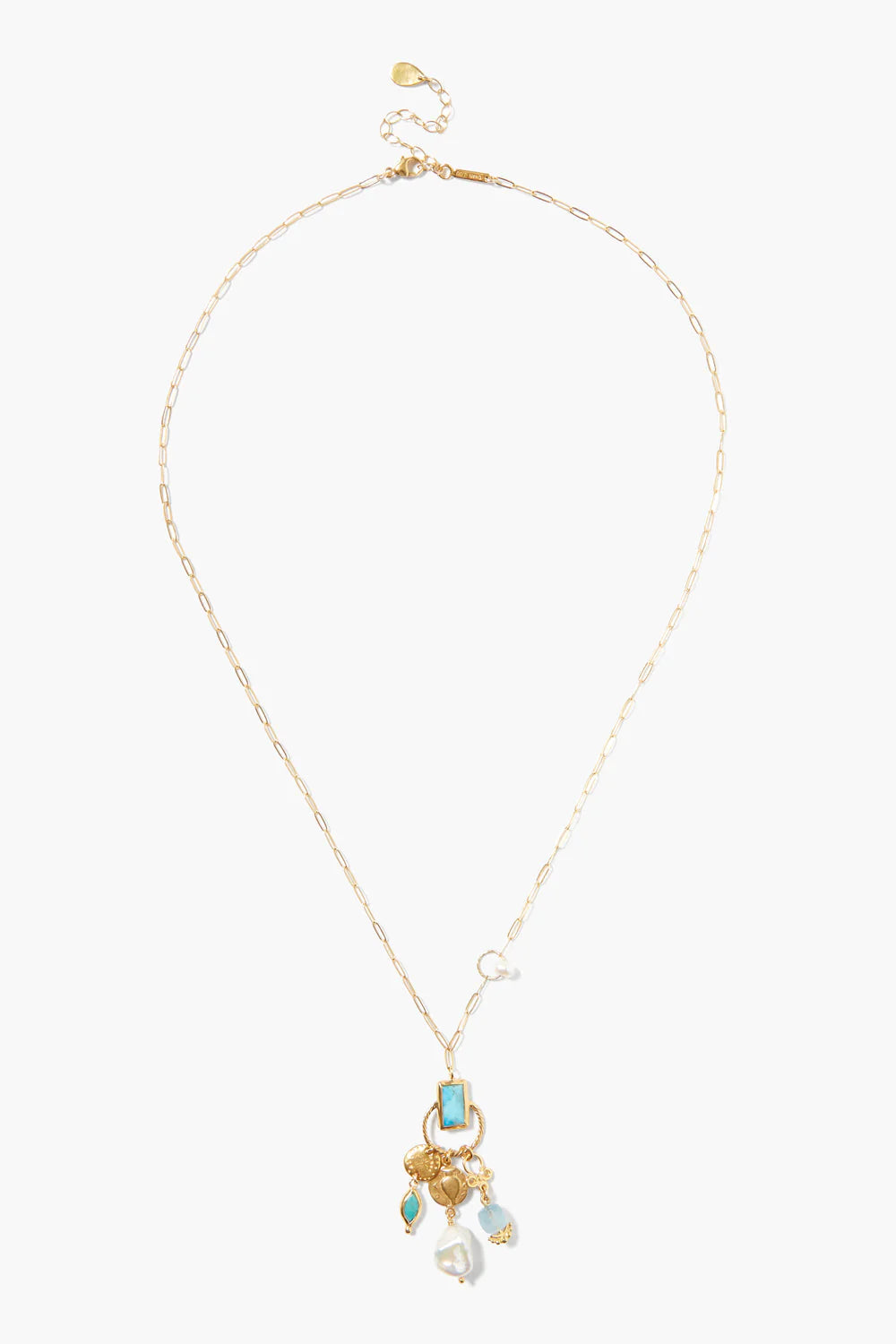 Chan Luu's Turquoise Mix Halo Charm Necklace