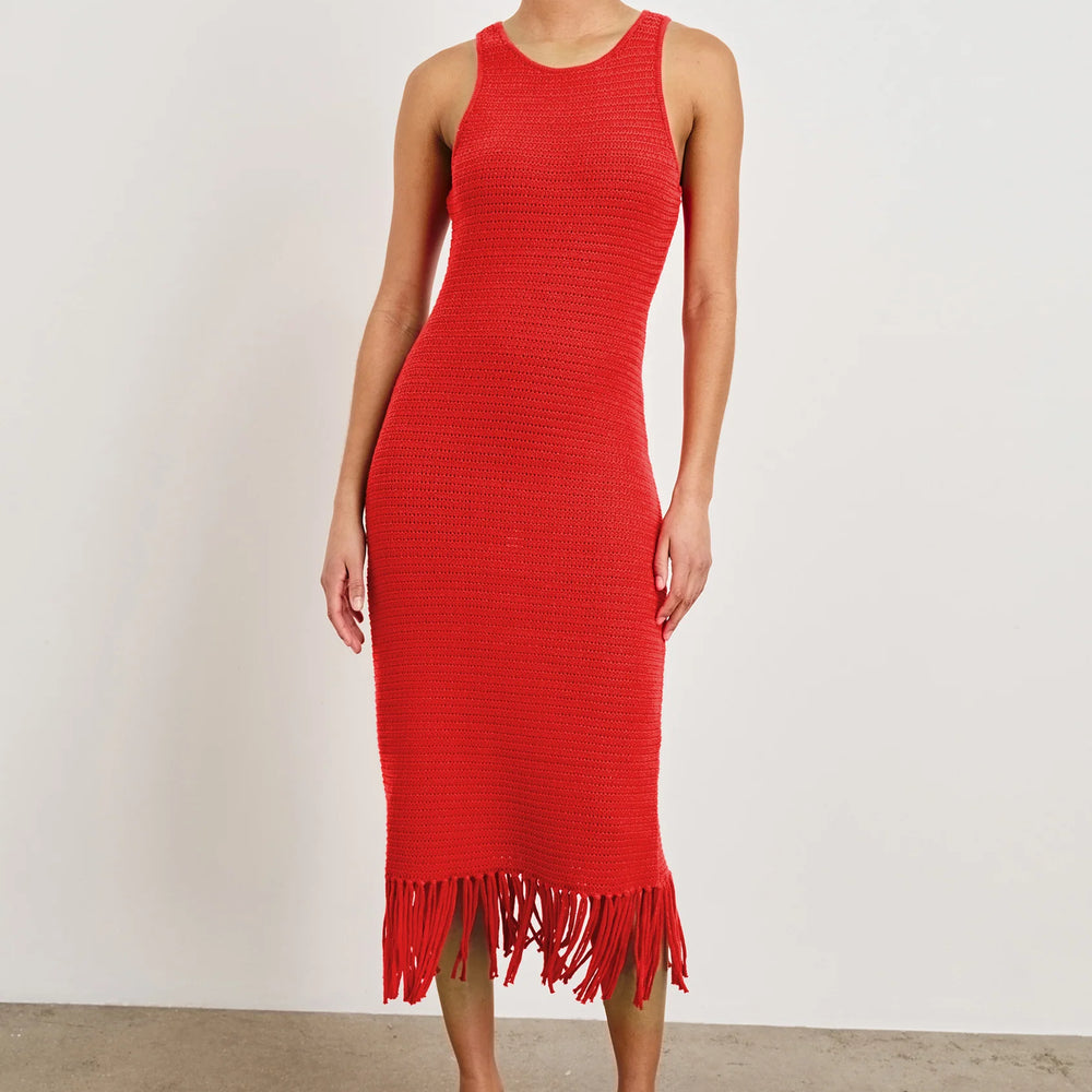 The sleeveless knit Nia Dress by Rails is available at Harbour Thread in the color Cherry. 