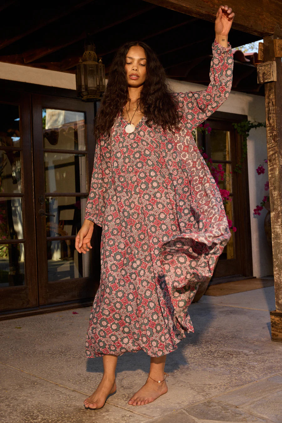 The Natalie Martin Fiore Maxi in Spanish Tile Combo