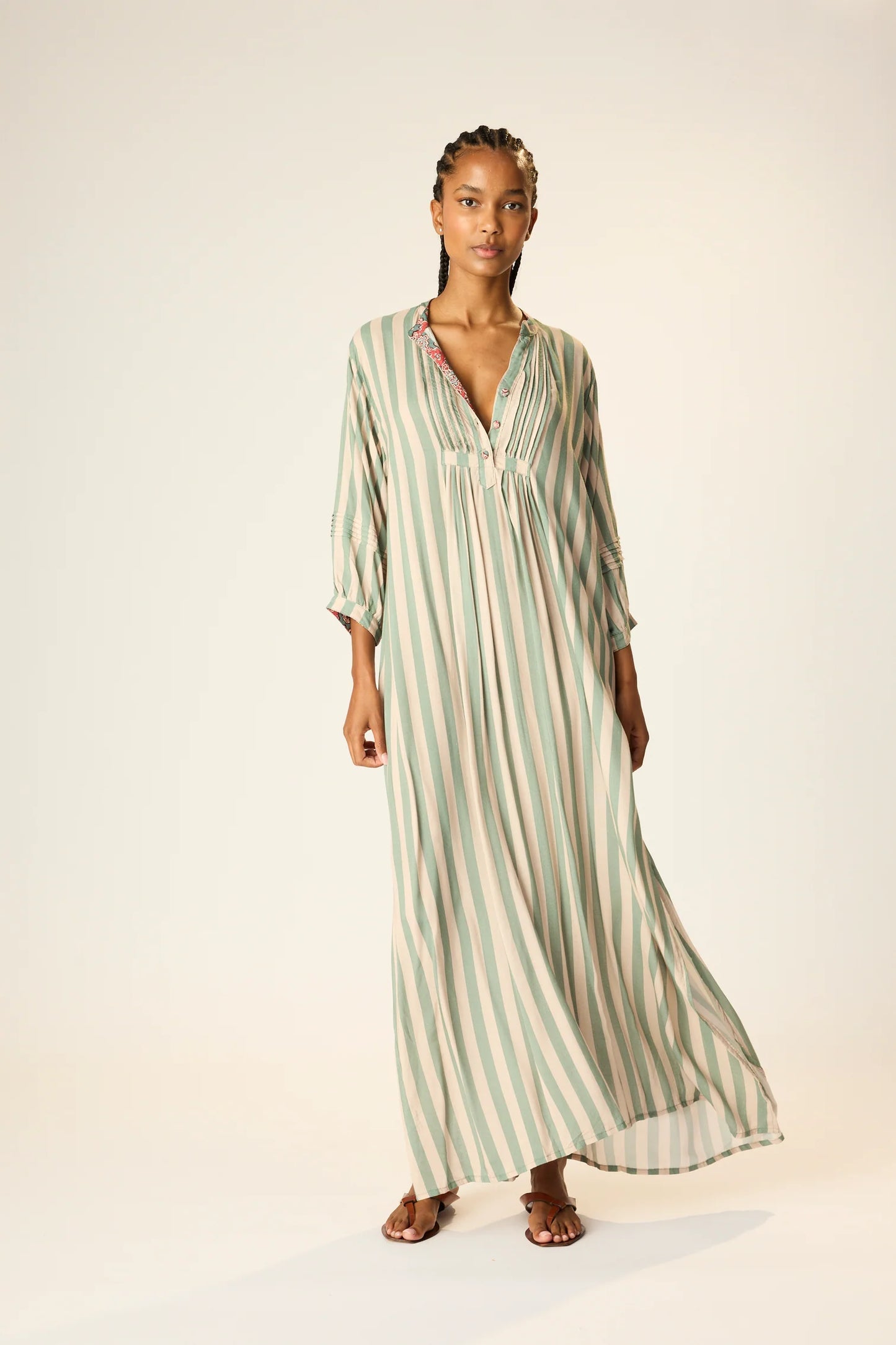 The Natalie Martin Sammie Maxi in Thick Stripe Jade