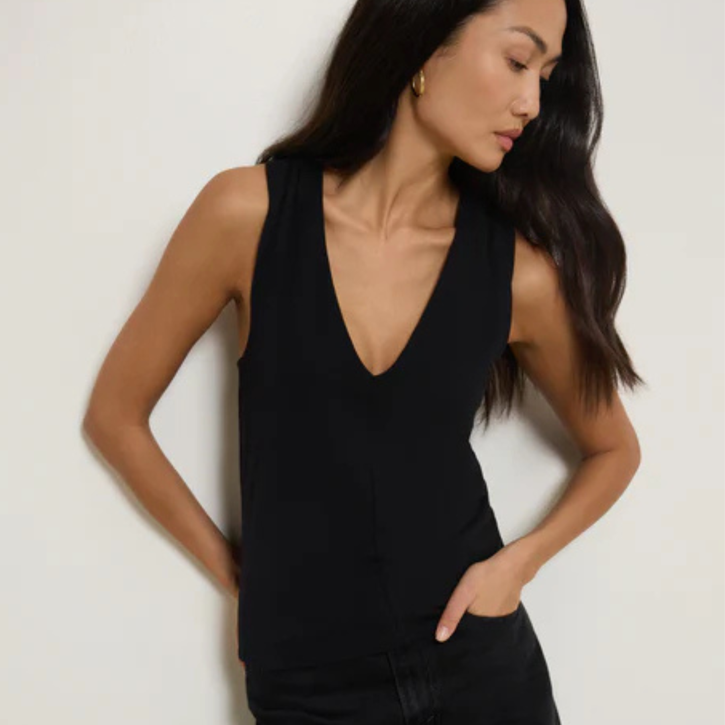 Nation LTD Jet Black Ansel Tank, now available at Harbour Thread boutique
