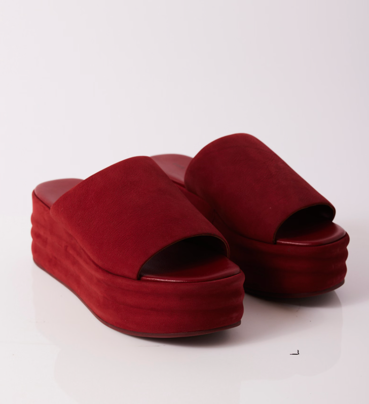 
                      
                        Women's Cherry Cola Red Harbor Flatform slip on sandals by Free People at Harbour Thread
                      
                    