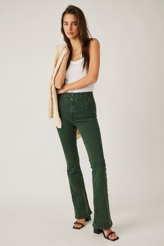 Load image into Gallery viewer, Free People Jayde Flare Jeans - Forest
