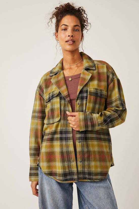 Load image into Gallery viewer, Free People Izzie Cargo Shirt - Olive Combo
