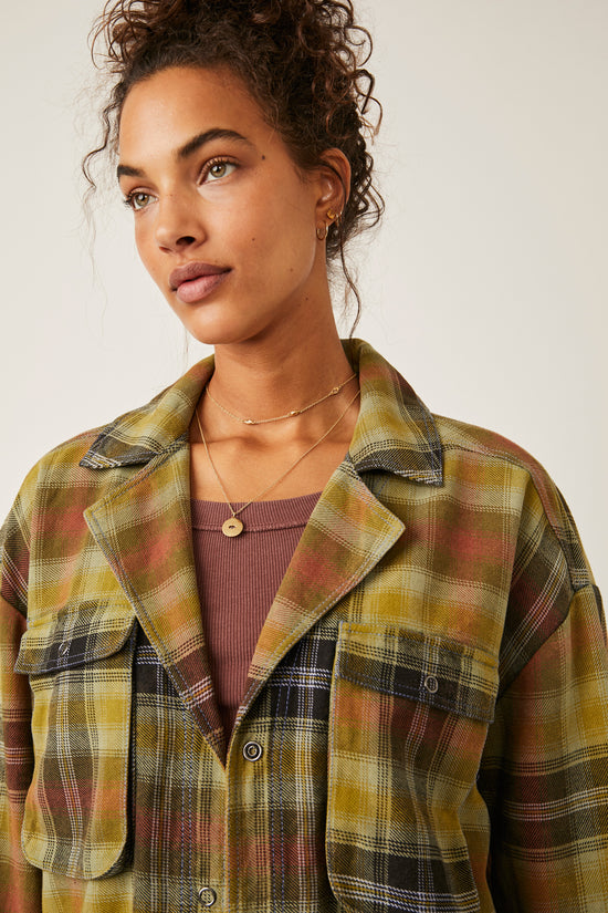 Load image into Gallery viewer, Free People Izzie Cargo Shirt - Olive Combo
