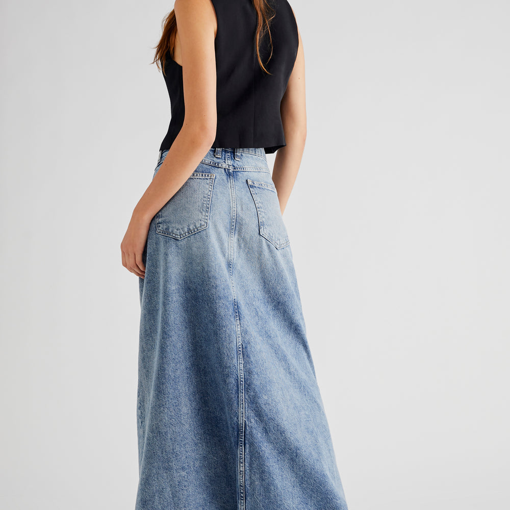 
                      
                        Free People Come As You Are Denim Maxi Skirt - Medium Indigo
                      
                    