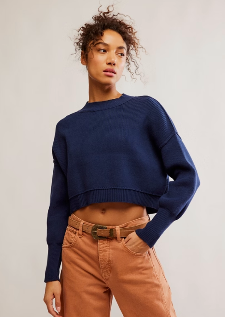 Free People Easy Street Crop Pullover