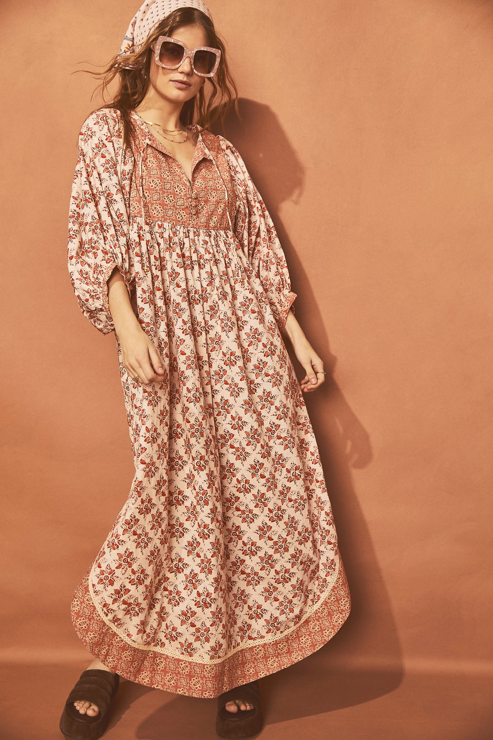 Free People Hazy Maisy Maxi - Earth Combo