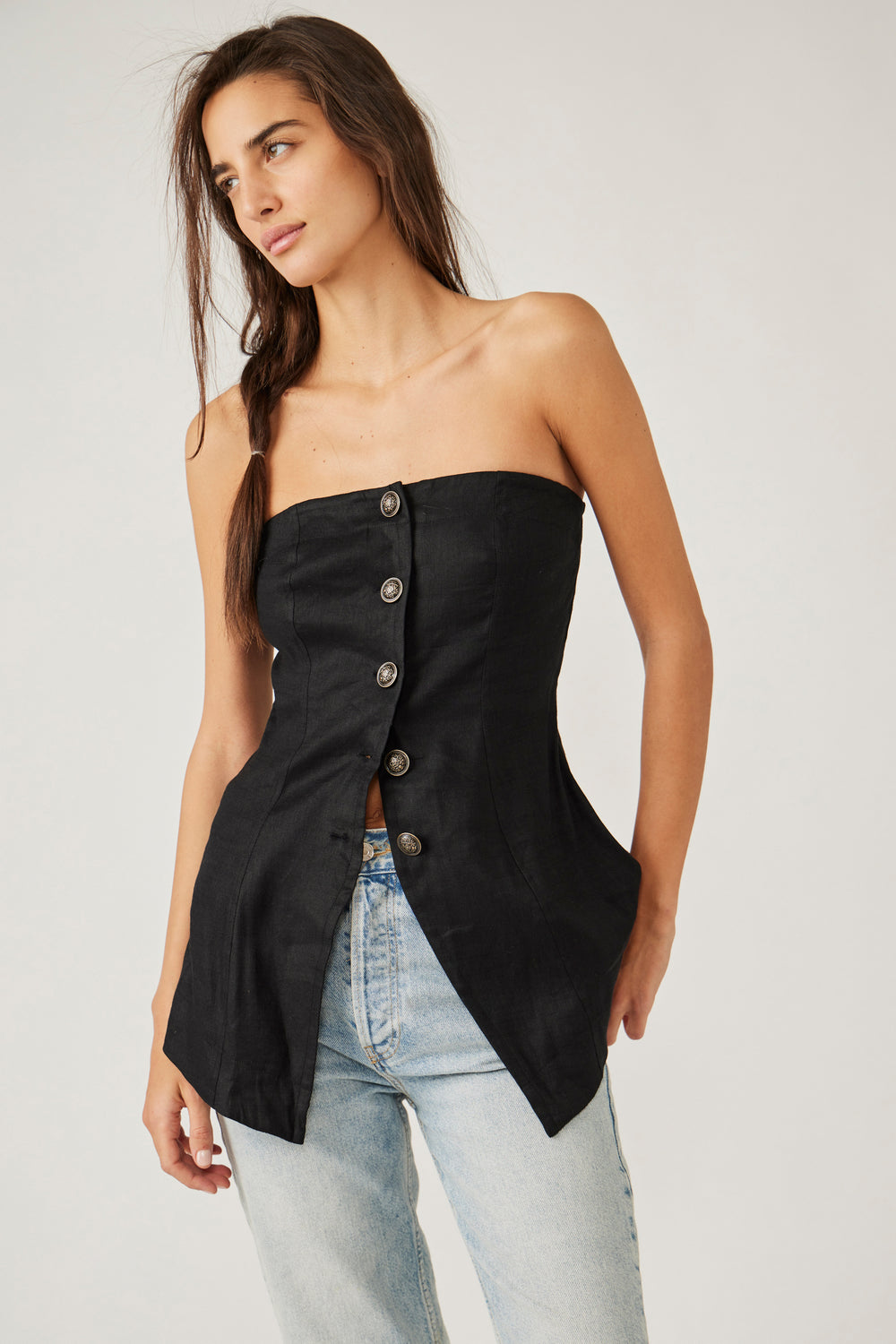 Free People Between Us Tube Top - Black