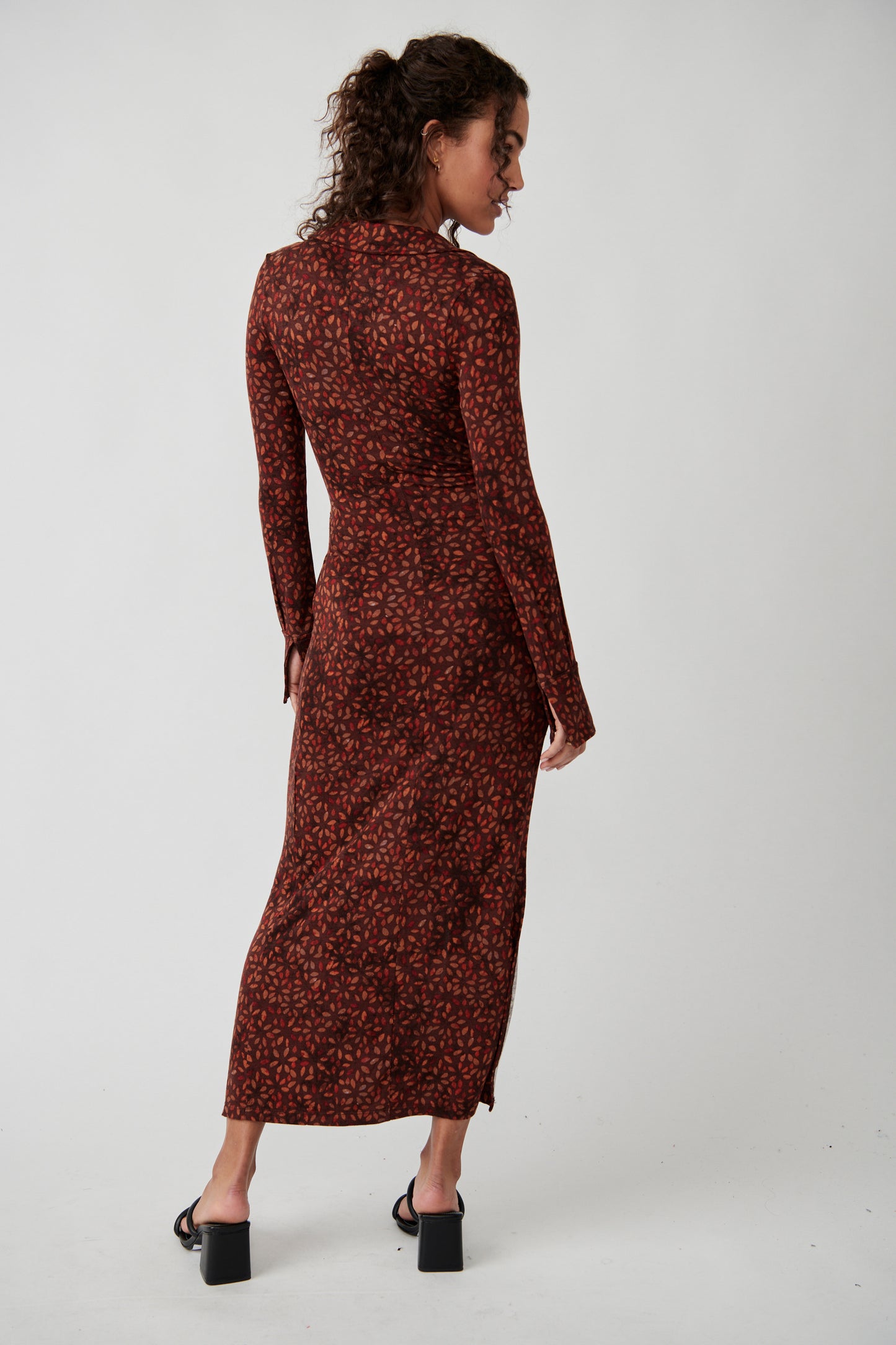 Load image into Gallery viewer, Free People Shayla Wrap Midi Dress - Chocolate Combo
