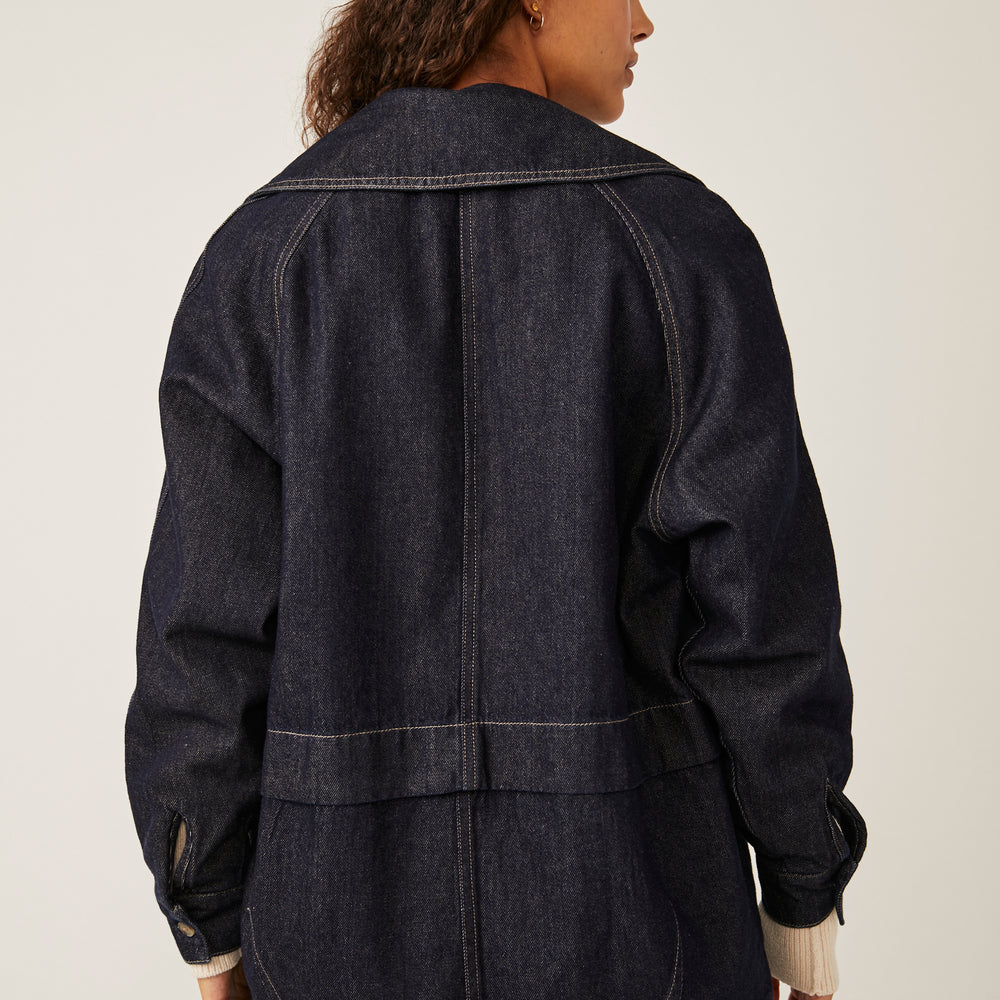 
                      
                        Free People Denim Car Coat - Rinse Wash
                      
                    