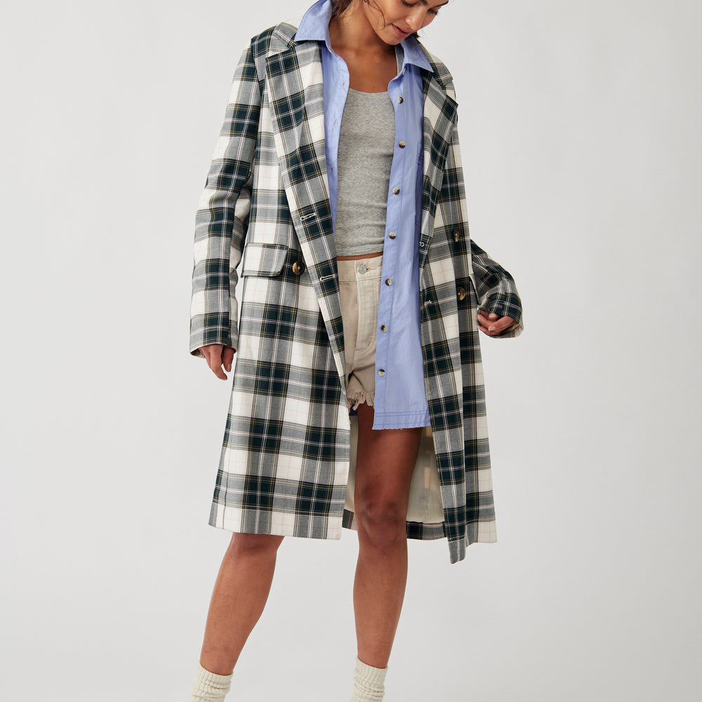 
                      
                        Free People Freddie Longline Plaid Blazer - Green Plaid
                      
                    