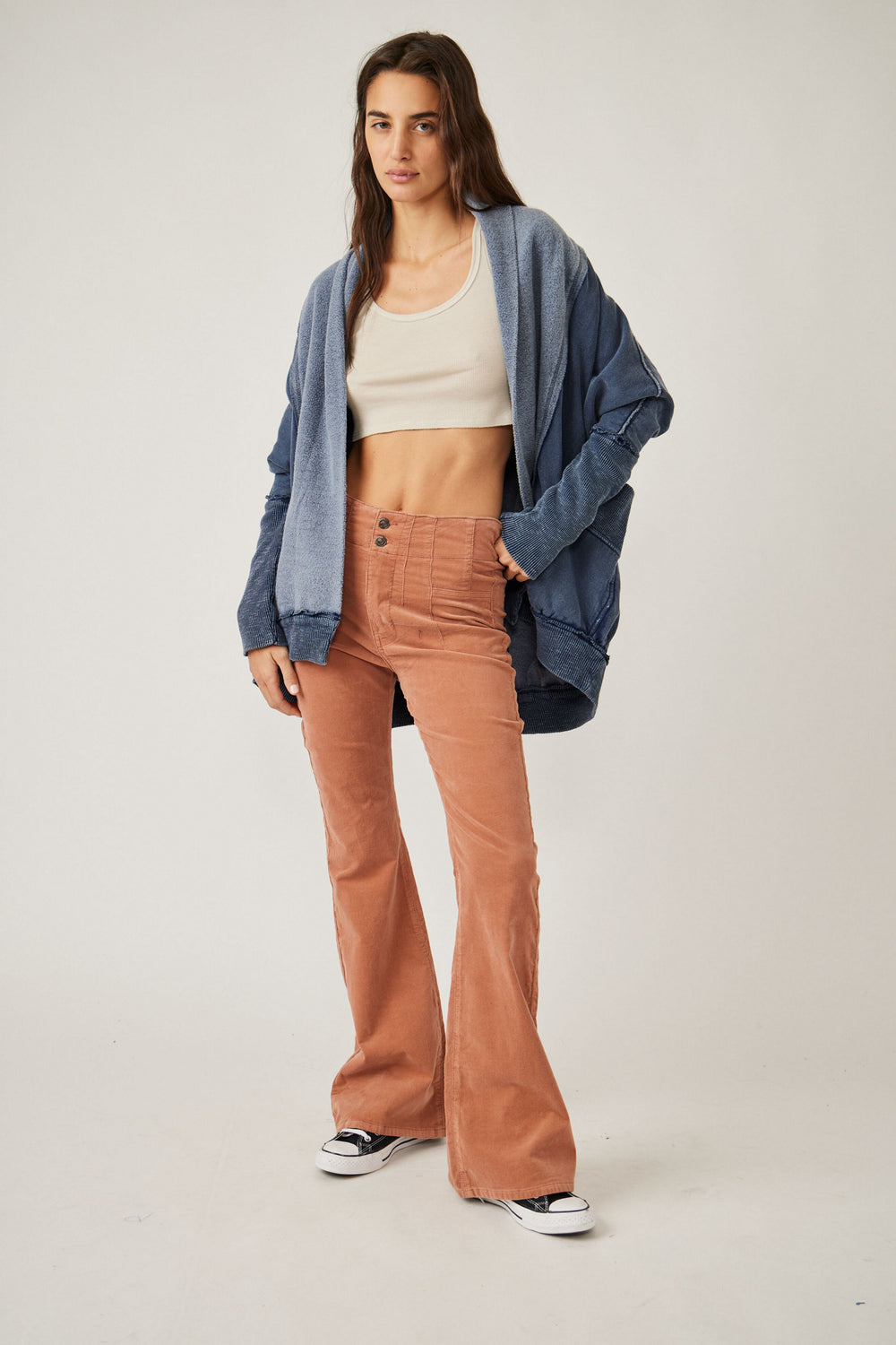 Free People Jayde Cord Flare Jeans - Sunburn