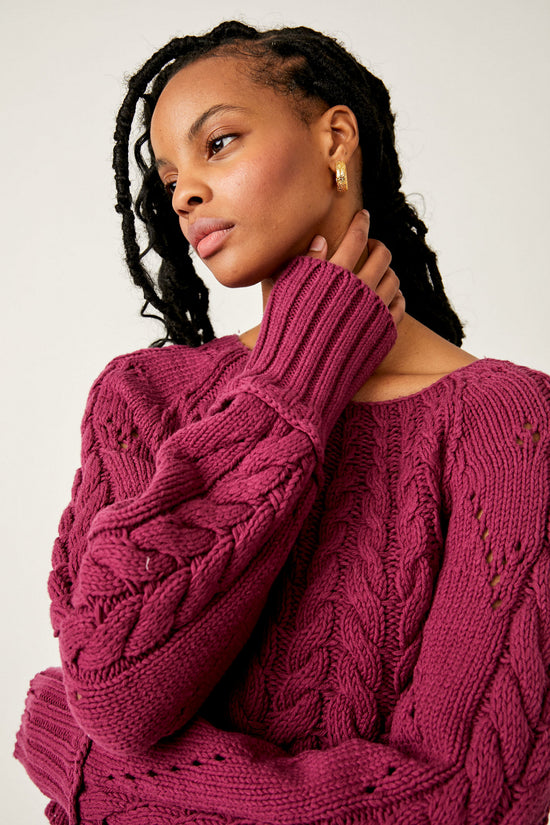 Free People Sandre Pullover - Dreamy Mulberry