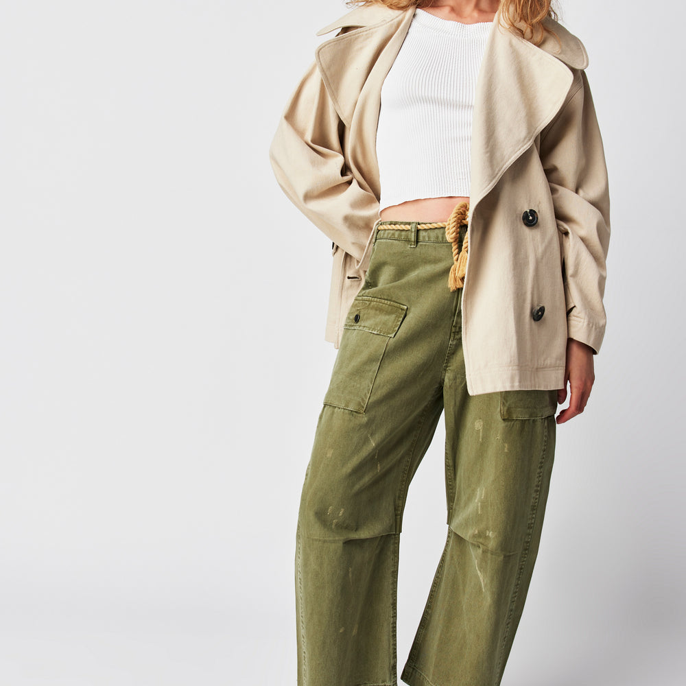 
                      
                        Free People Mending Heart Barrel Utility Pants - Green
                      
                    