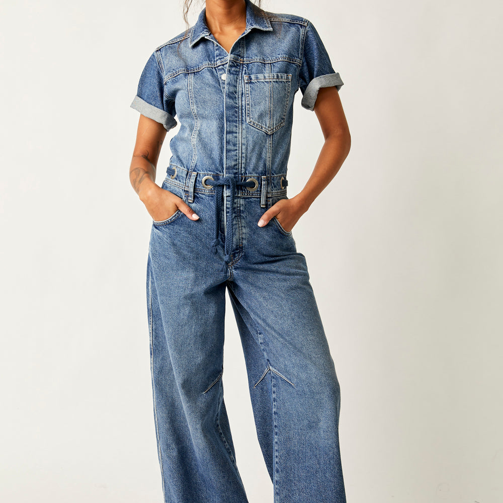 
                      
                        Free People Edison Wide Leg Coverall - Cape Blue
                      
                    