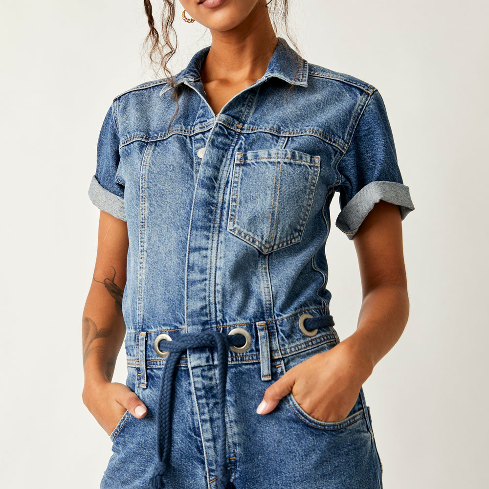 
                      
                        Free People Edison Wide Leg Coverall - Cape Blue
                      
                    