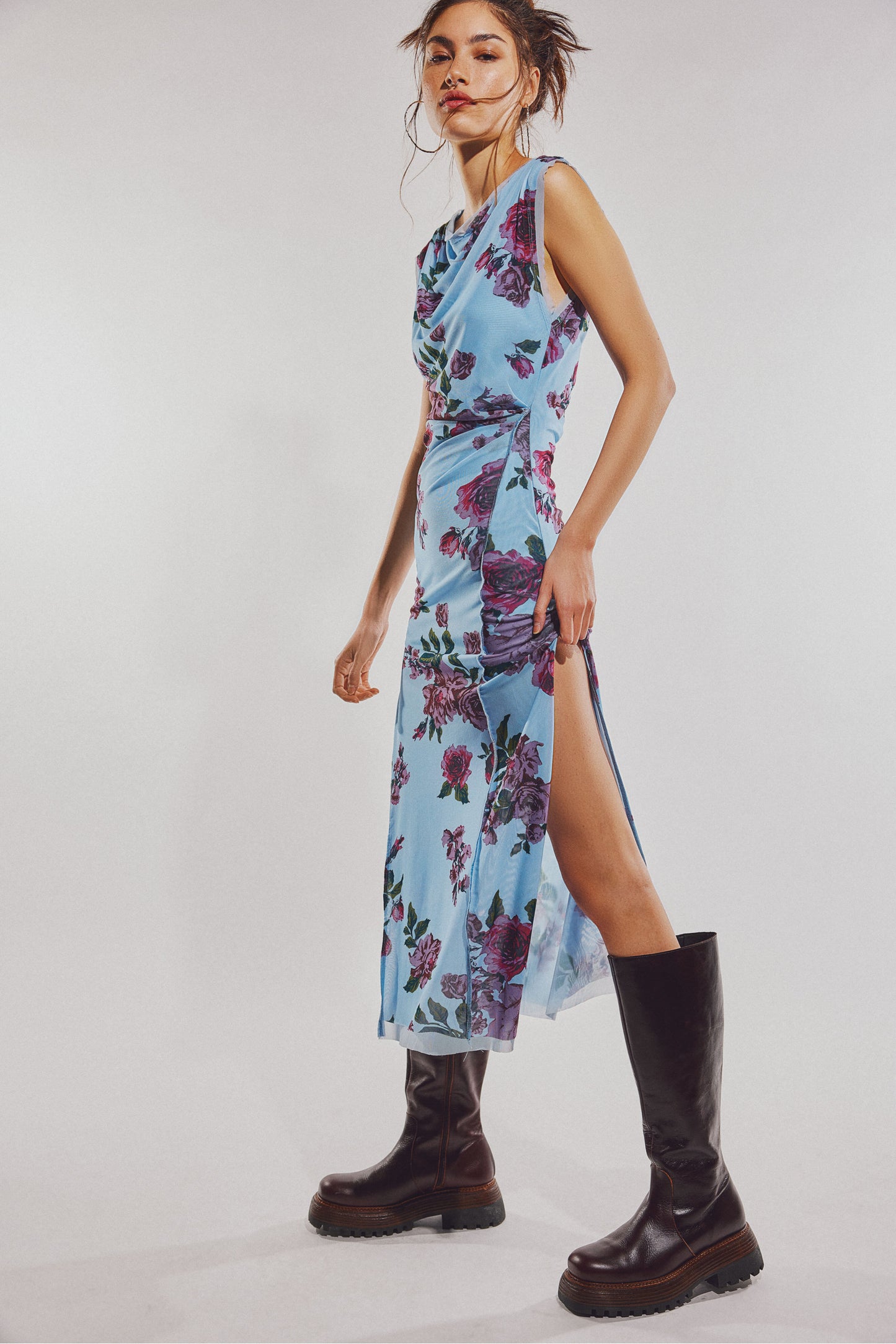 Load image into Gallery viewer, Free People Carmel Midi Dress - Blue Combo
