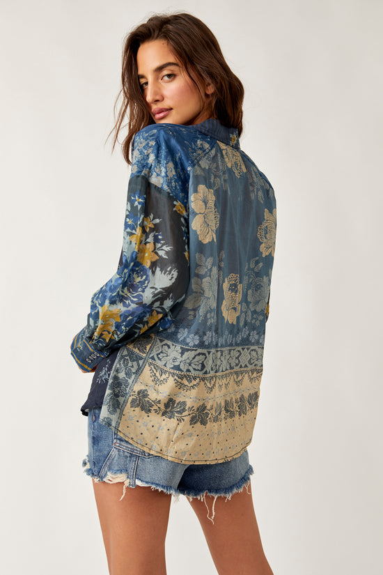 Free People Flower Patch Top - Indigo Combo