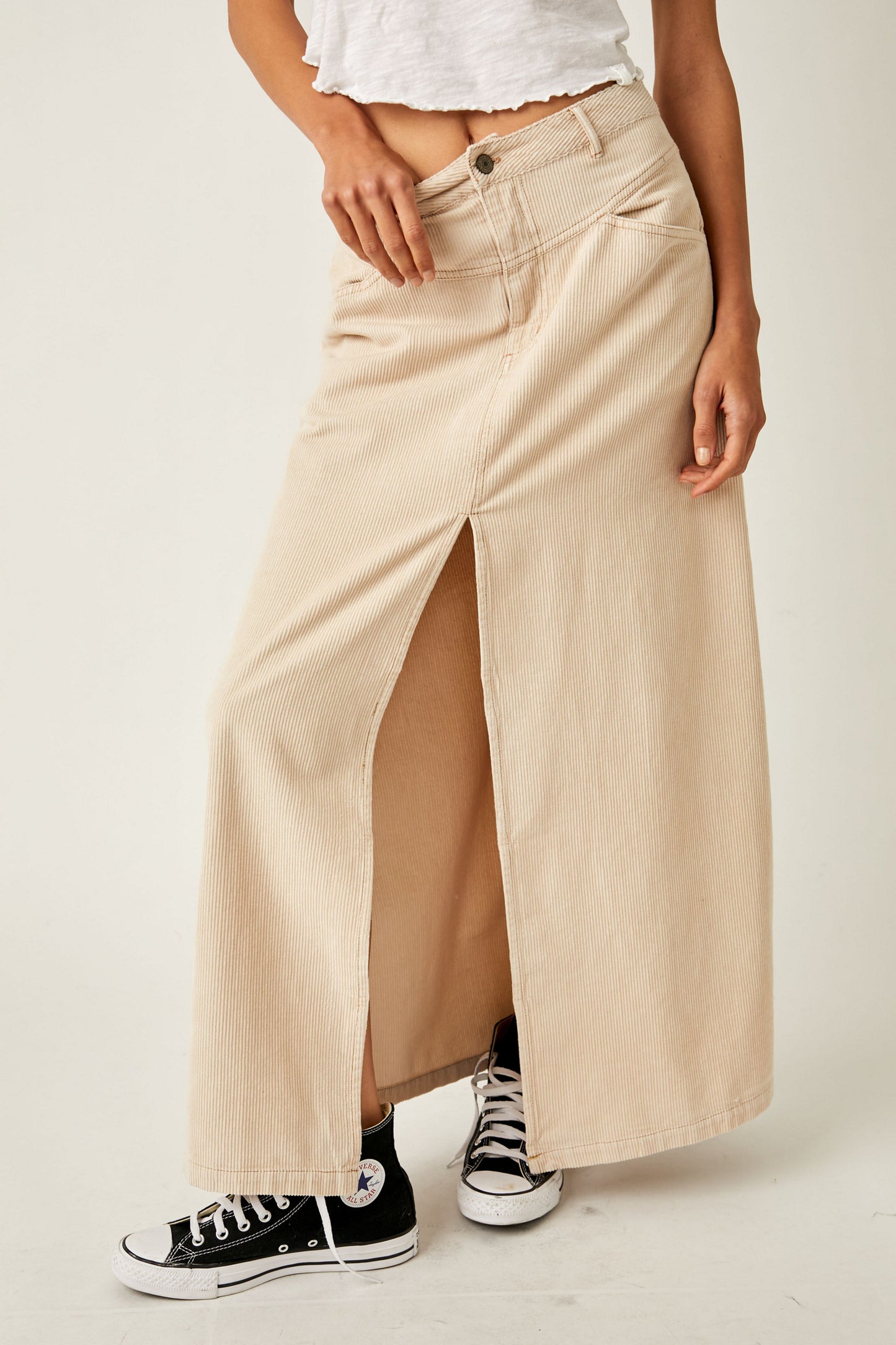Load image into Gallery viewer, Free People Come As You Are Cord Maxi Skirt - Beechwood
