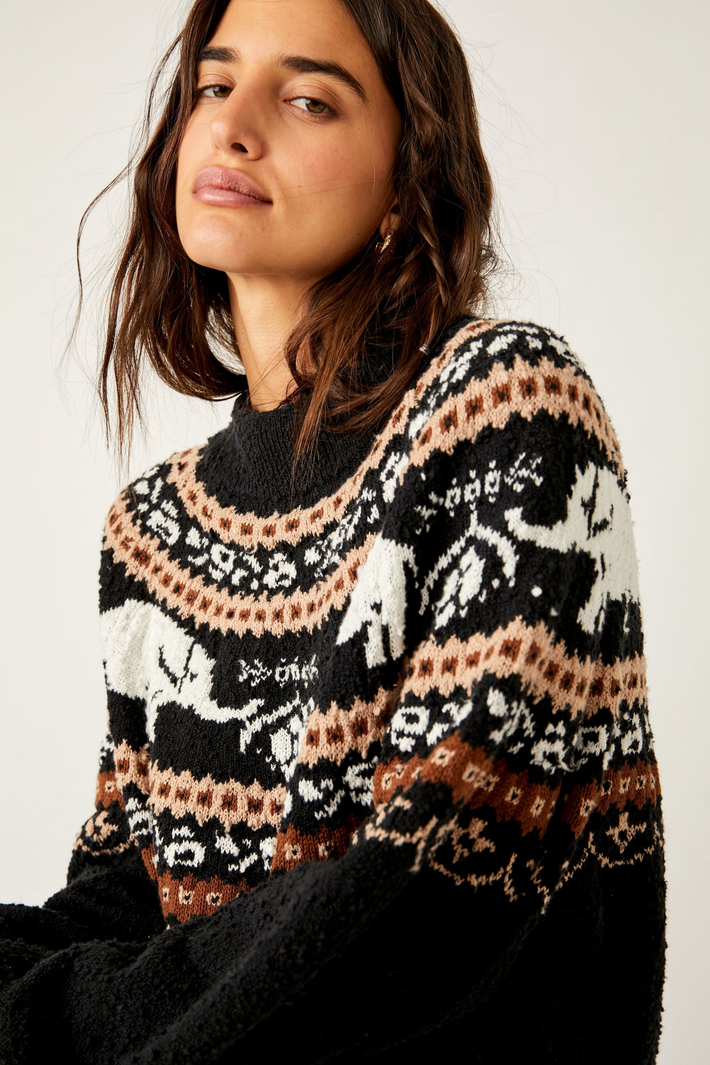 Free People Nellie Sweater - Anthracite Combo