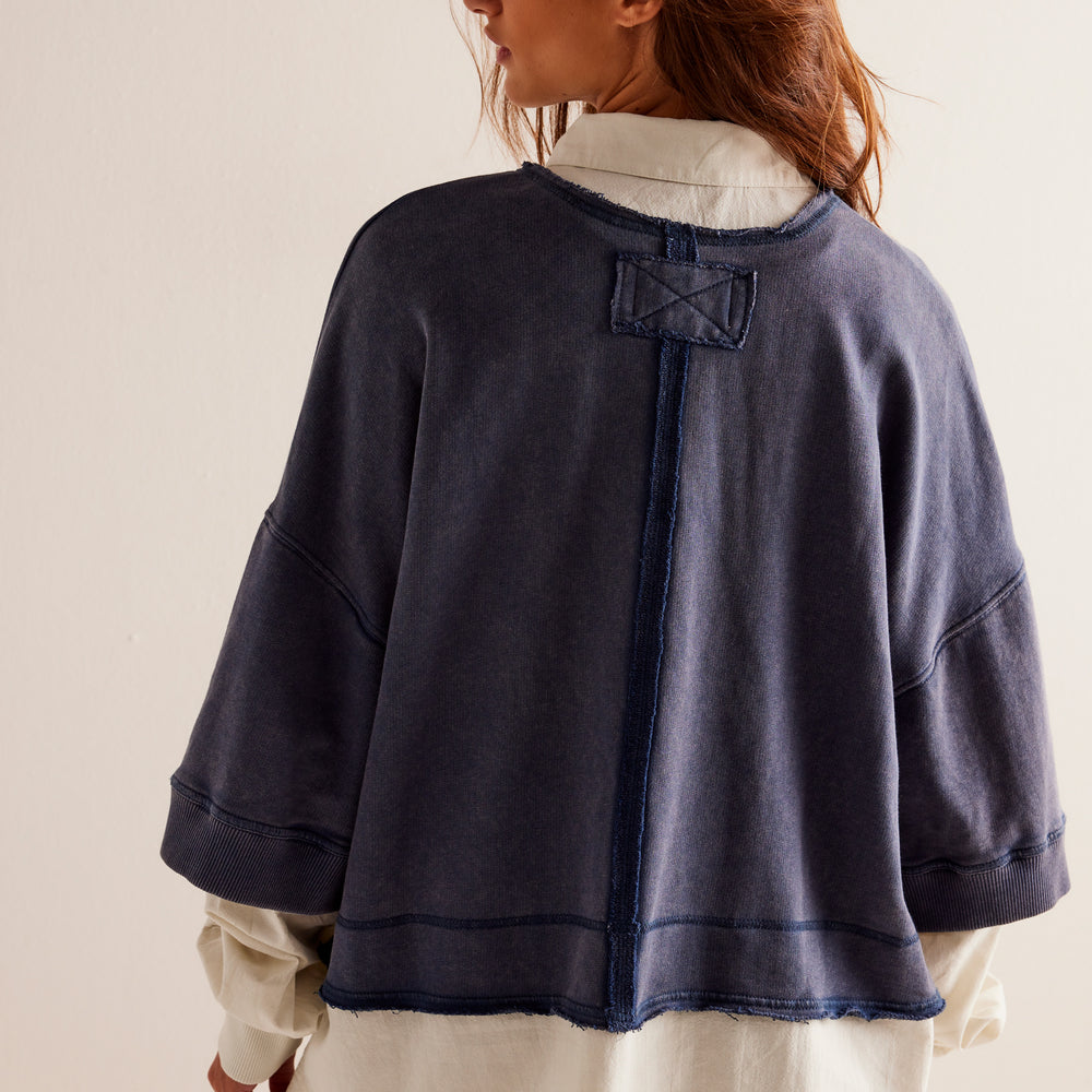 Back view of the Free People Rebel Rebel Twofer Top in the color Indigo Combo