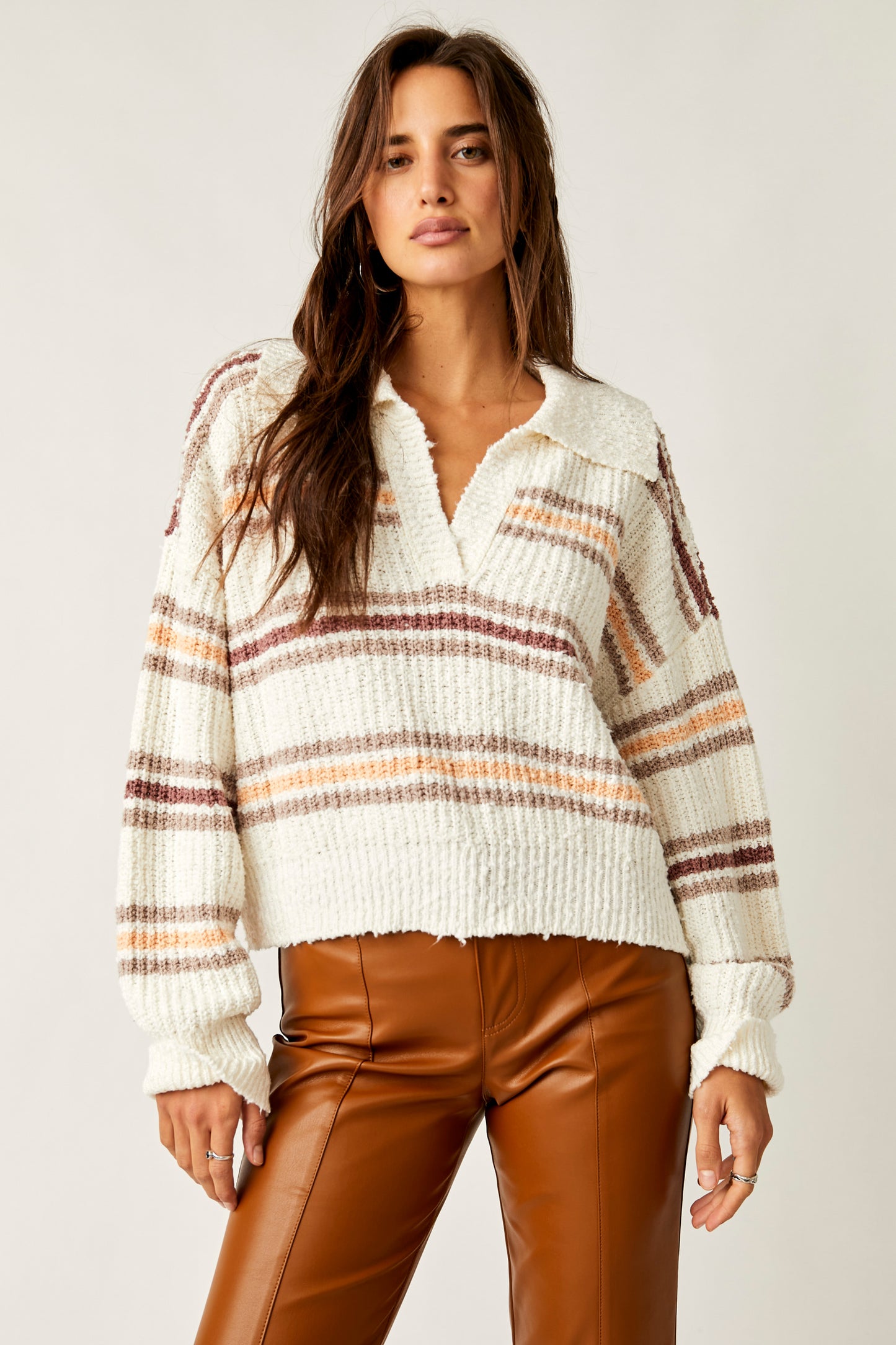 Free People Kennedy Pullover - Ivory Oak Combo