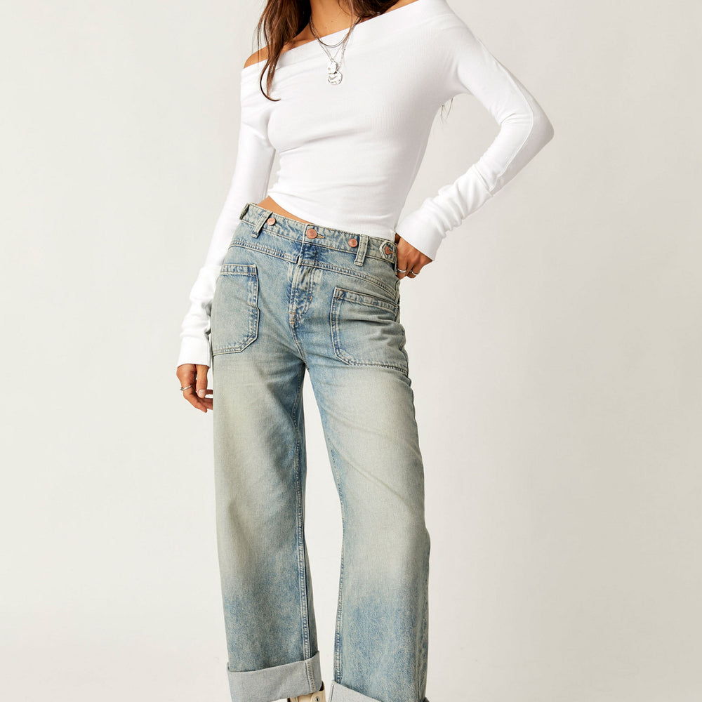 
                      
                        Free People Palmer Cuffed Jean - La La Land
                      
                    