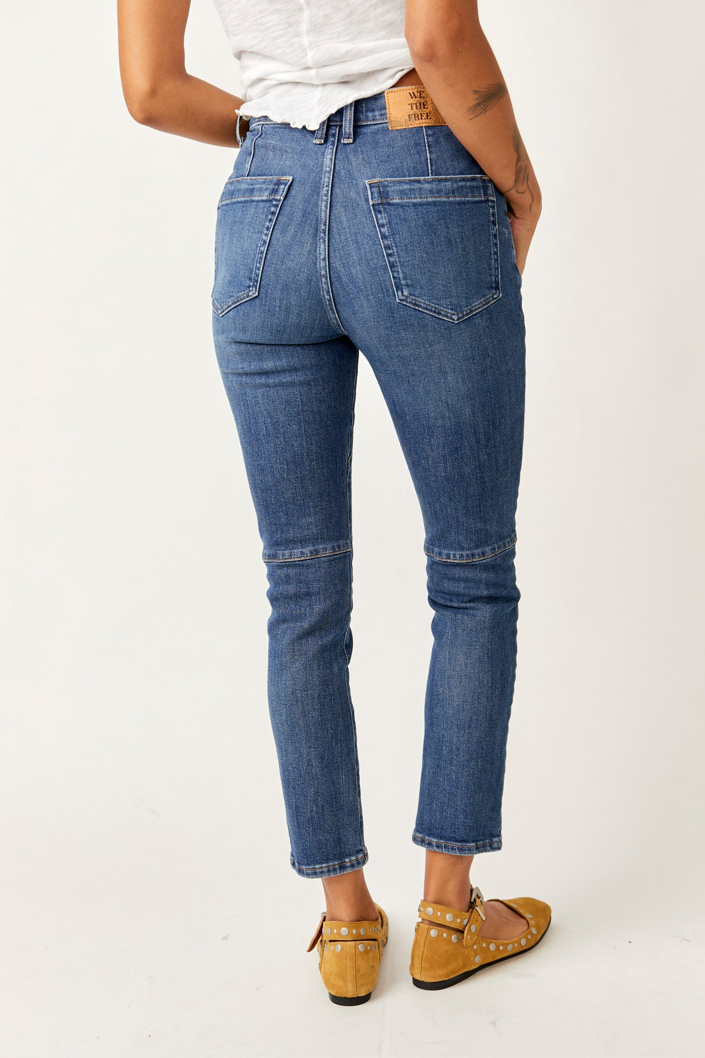 Free People Beacon Mid-Rise Slim Crop Jeans - Wilder Blue