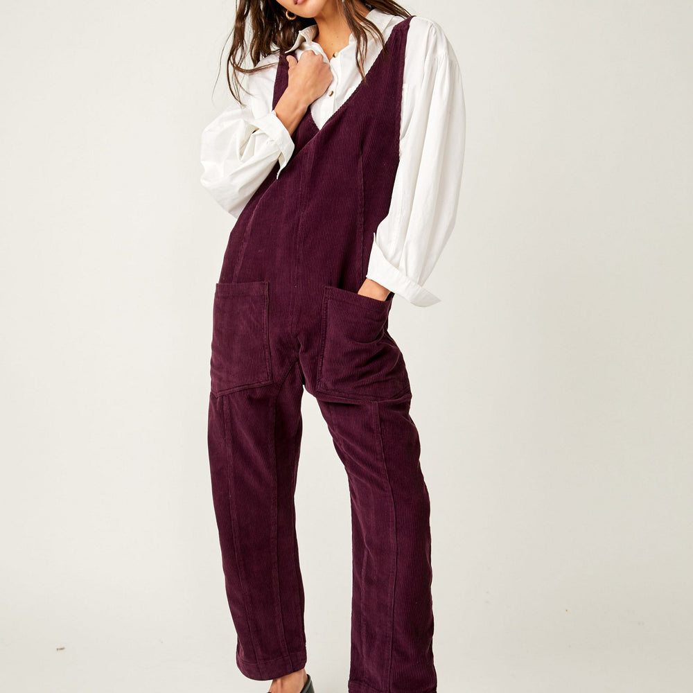 
                      
                        Free People High Roller Cord Jumpsuit - Italian Plum
                      
                    