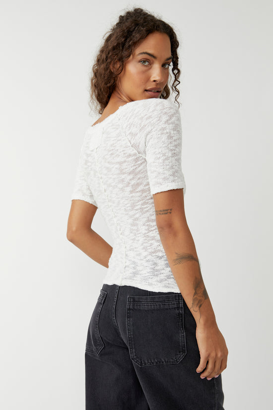Back view of the Free People Francis Tee in the color Ivory