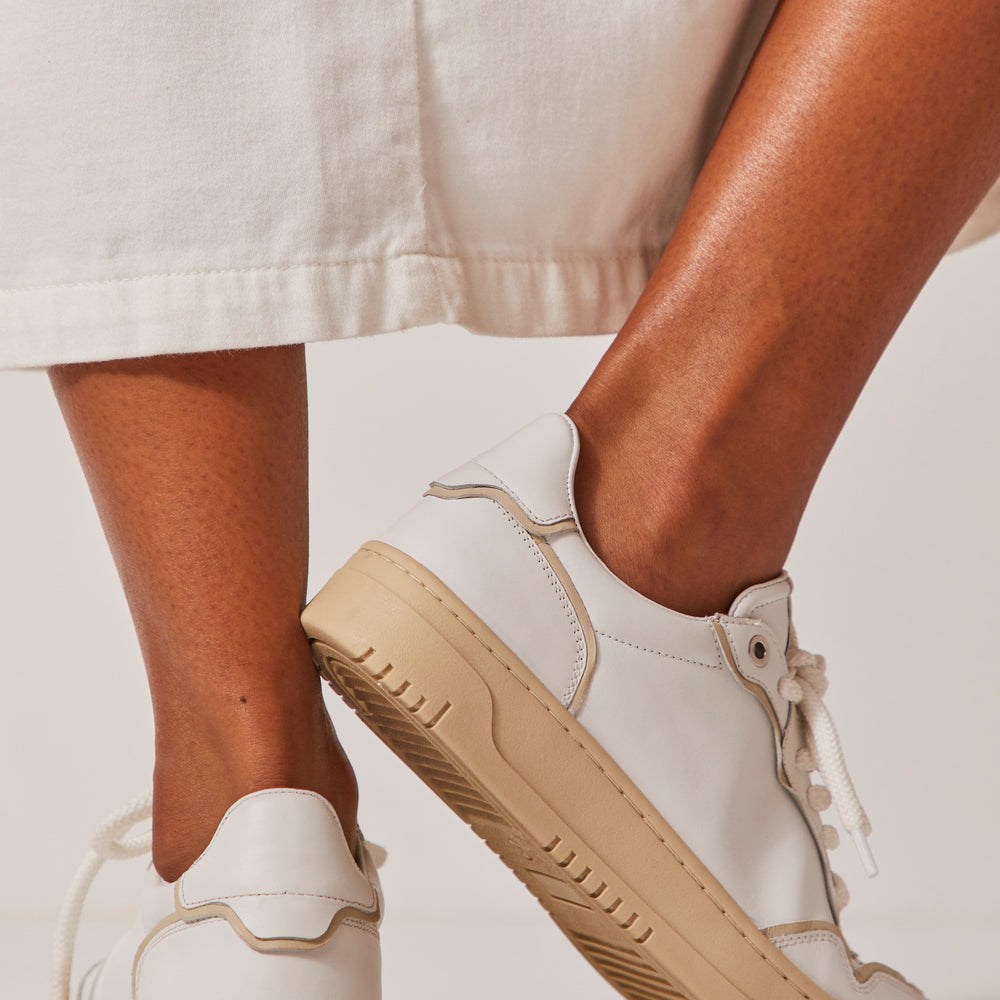 The Free People Thirty Love Court Sneaker in the colors White and Natural