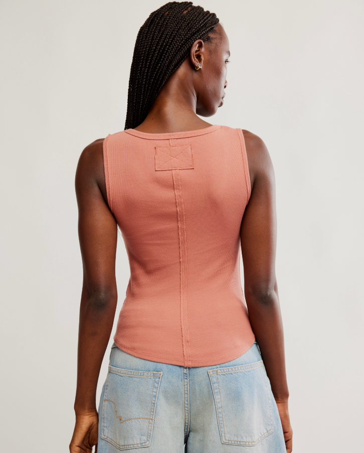 
                      
                        Free People's Hummingbird Tank with exposed seaming detail
                      
                    