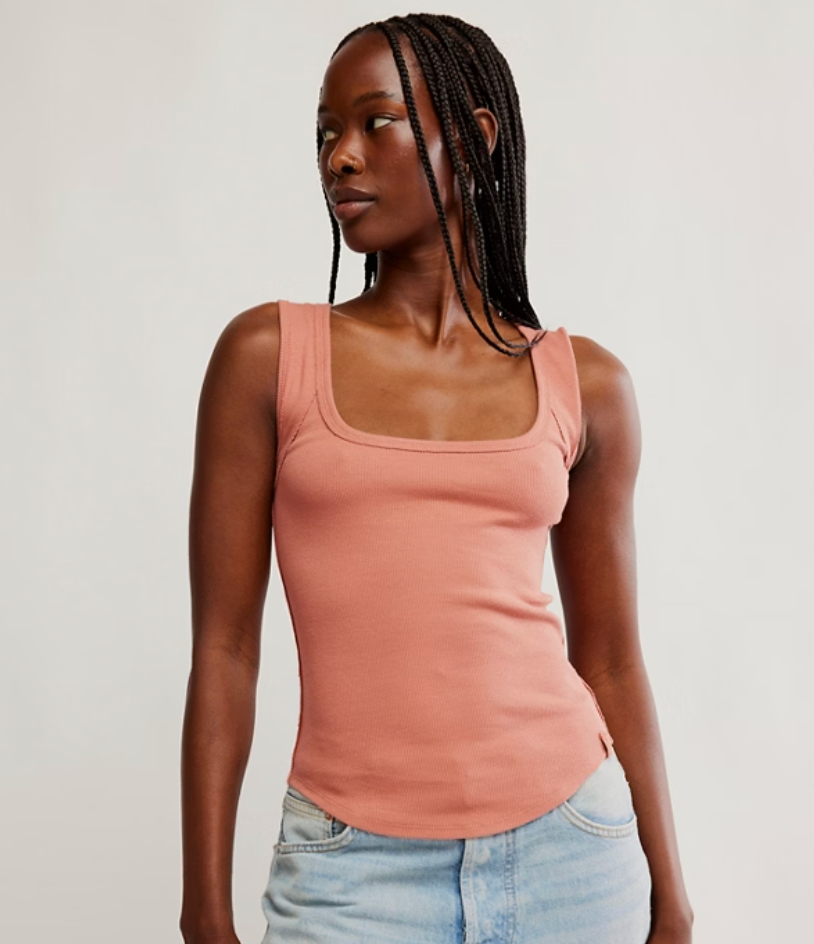 
                      
                        Free People's Hummingbird Tank in the color Cedarwood at Harbour Thread
                      
                    