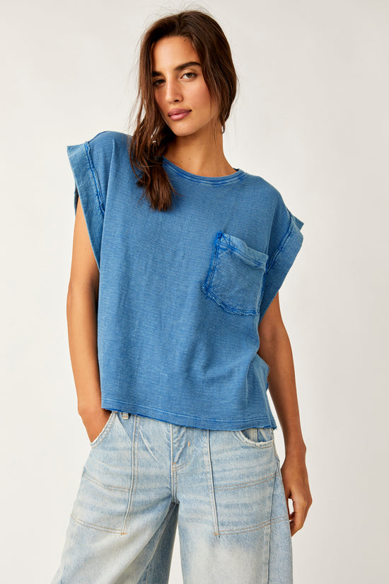 Free People Our Time Tee - Cobalt Blue