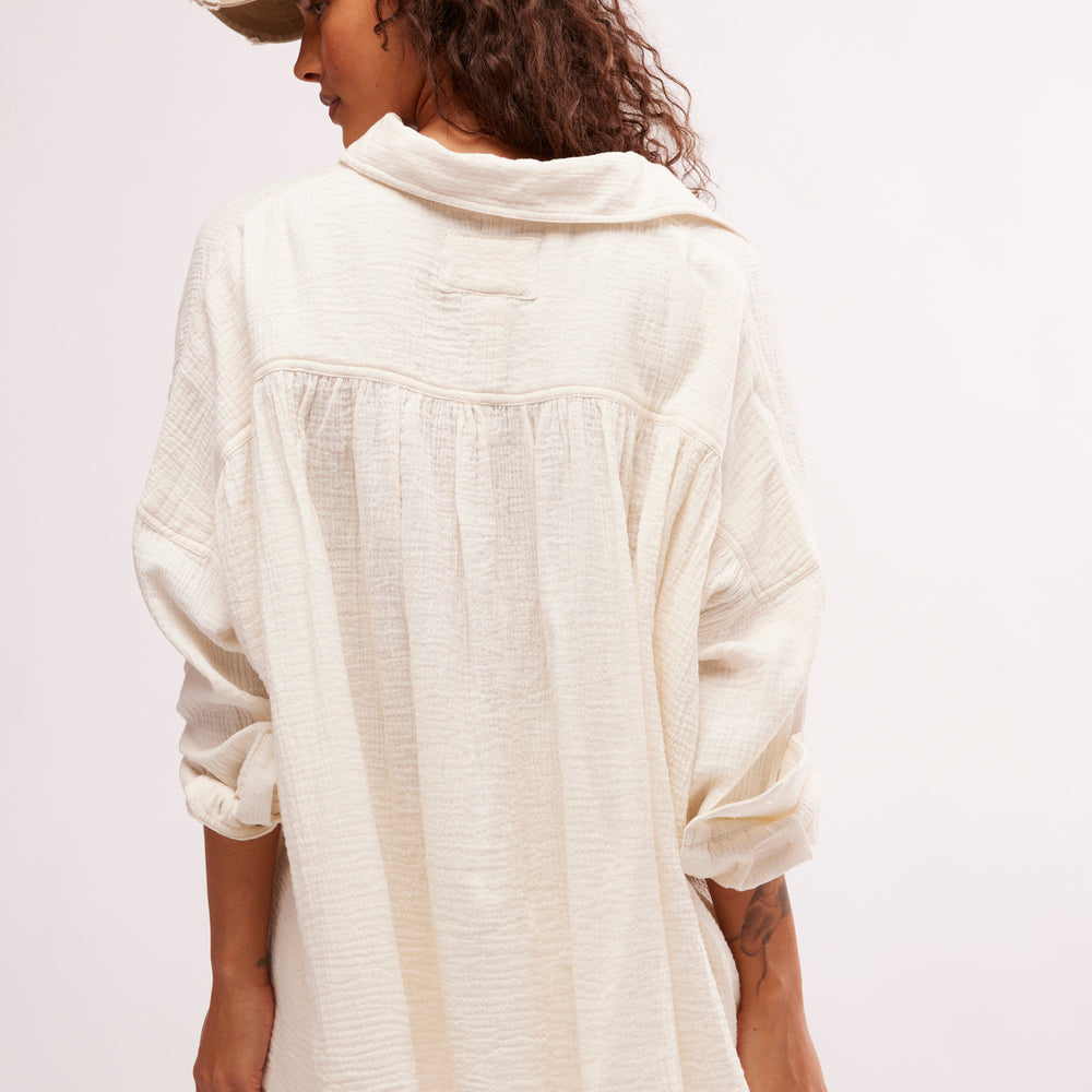 
                      
                        Back view of Free People's Optic White Cardiff Button Down Top
                      
                    