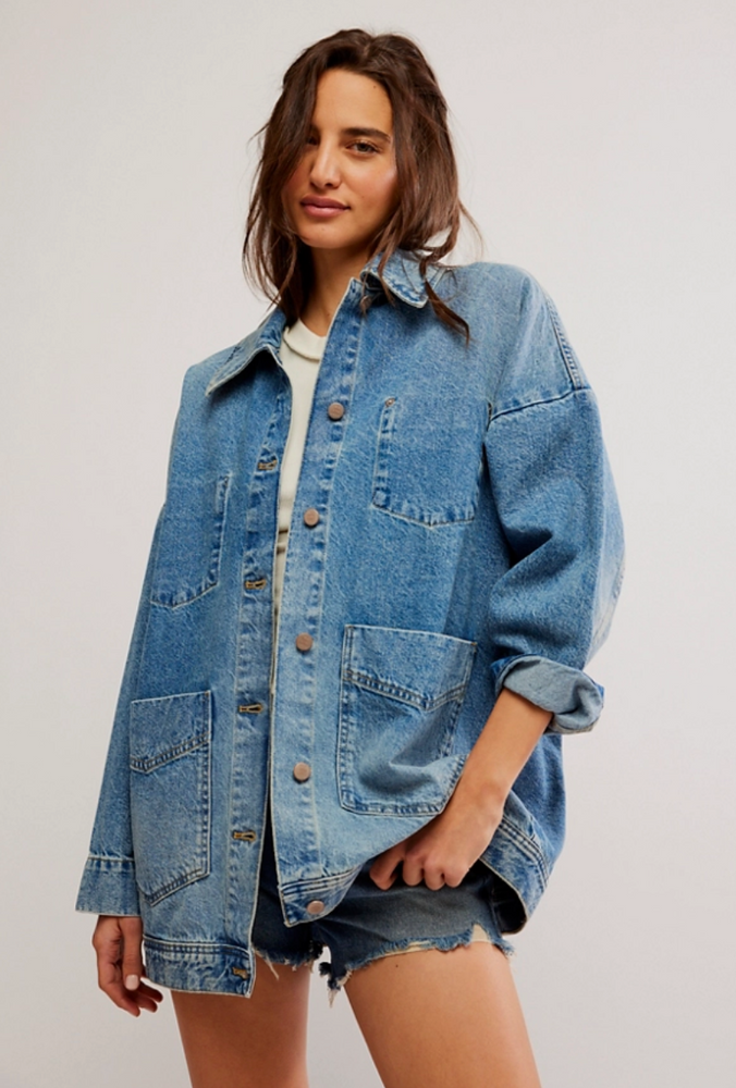 
                      
                        Shop the oversized Avery Denim Jacket by Free People at Harbour Thread. 
                      
                    