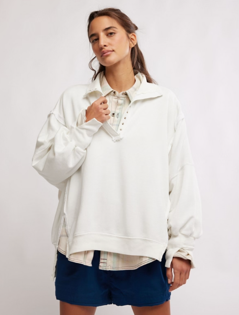 Find the oversized and slouchy Camden Henley Sweatshirt by Free People at Harbour Thread. 