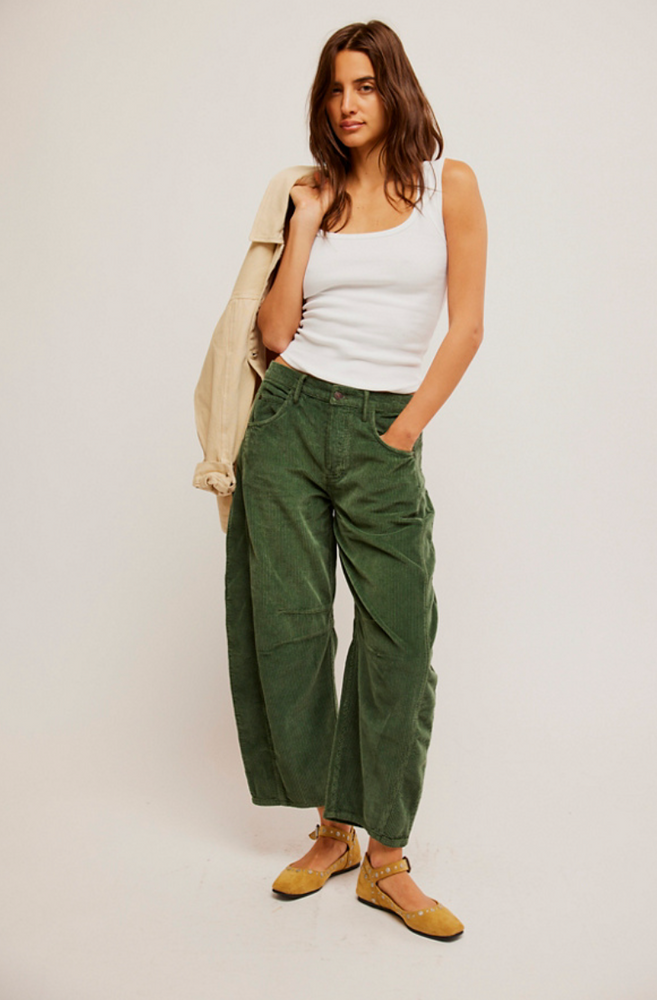 
                      
                        The Cypress Mid-Rise Cord Barrel Jeans by Free People
                      
                    