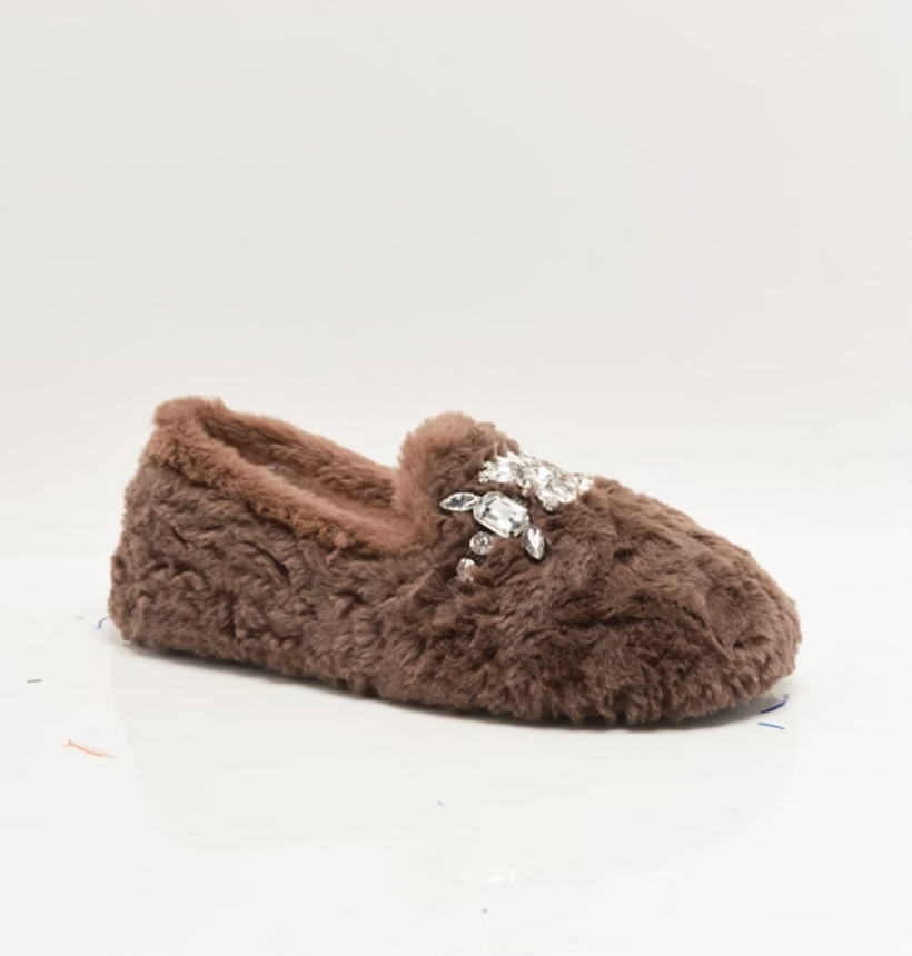 The Free People Slumber Party Loafer Slippers are available at Harbour Thread boutique in the color Chocolate