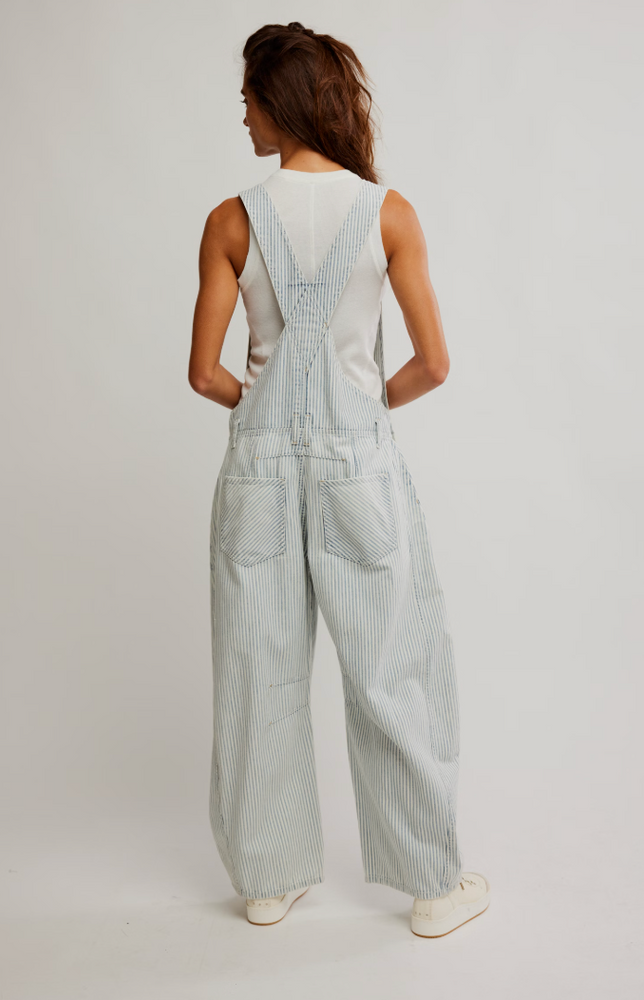 
                      
                        The Free People Good Luck Striped Barrel Leg Overalls
                      
                    
