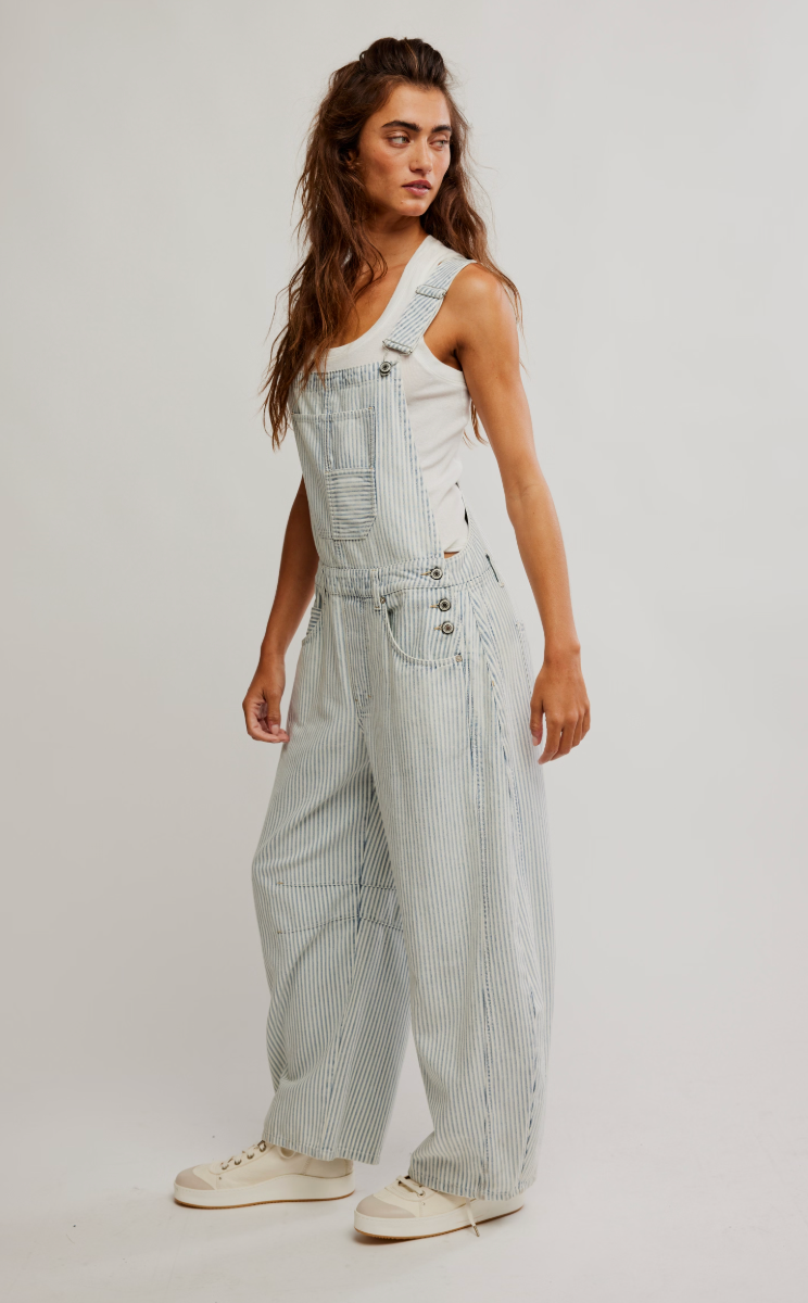 Free People's Good Luck Striped Overalls at Harbour Thread