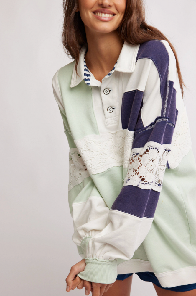 
                      
                        Women's eclectic long sleeve polo from Free People
                      
                    