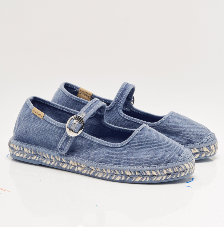 Free People's Oasis Mary Jane Espadrilles available at Harbour Thread in the color Washed Nautical Blue