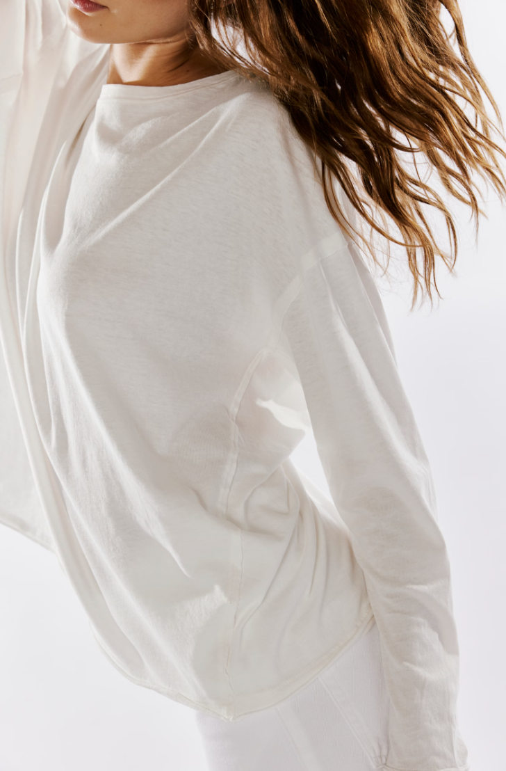 Women's white long sleeve tee